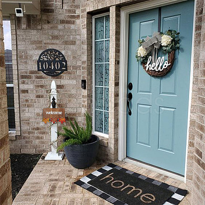 2Pcs 2 Color Wooden Doorplate Decorations AJEW-CF0001-10-1