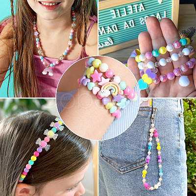 280Pcs 14 Colors Opaque Acrylic Beads MACR-TA0001-39-1
