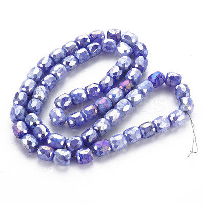 Opaque Baking Paint Glass Beads Strands EGLA-N006-008-B02-1