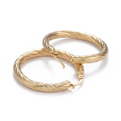 304 Stainless Steel Hoop Earrings X-EJEW-L232-034A-G-1