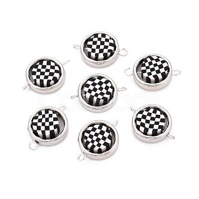 Polymer Clay Beads with CCB Plastic Frame Connector Charms CLAY-T022-35M-02-1