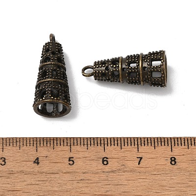 Rack Plating Cone Brass Pendants KK-F873-16AB-1