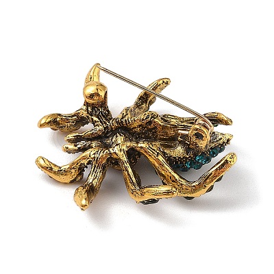 Holloween Spider Alloy Rhinestone Brooches JEWB-S023-02D-1