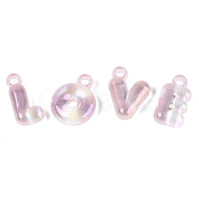 UV Plating Rainbow Iridescent Acrylic Pendants OACR-K003-007E-1