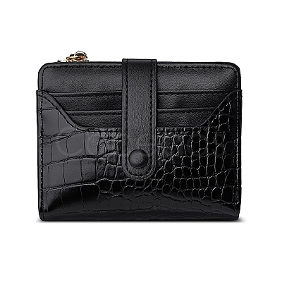 PU Leather Crocodile Textured Zipper Wallets PW-WG74C64-01-1