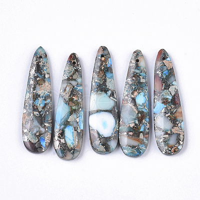 Synthetic Regalite/Imperial Jasper/Sea Sediment Jasper Pendants G-S366-006A-1