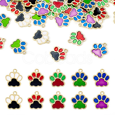 30Pcs 5 Colors Alloy Enamel Pendants FIND-TA0006-07-1