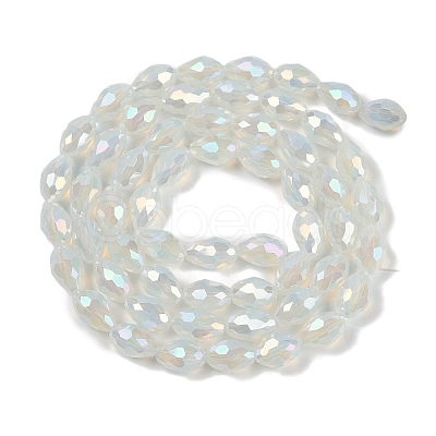 Opaque Solid Color Electroplate Glass Beads Strands LS-EGLA-N013-J6mm-B02-1