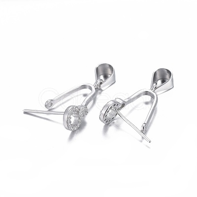 Anti-Tarnish Rhodium Plated 925 Sterling Silver Pendant Bails STER-L058-015P-1