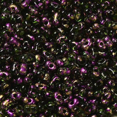 Spray Painted Glass Seed Beads SEED-F005-07A-05-1