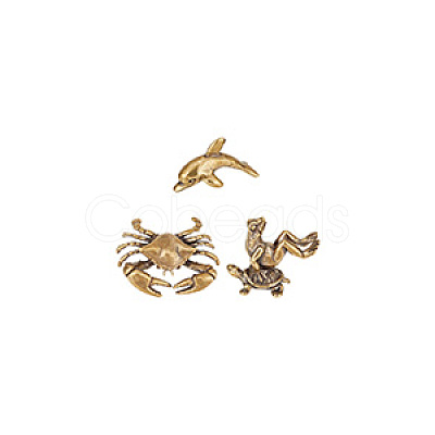 3Pcs 3 Styles Antique Bronze Brass Display Decoraions DJEW-NB0001-44-1