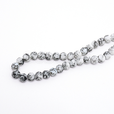 Baking Paint Glass Beads Strands LS-FGLA-WH0001-01A-1