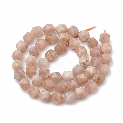 Natural Sunstone Beads Strands G-S332-6mm-008-1
