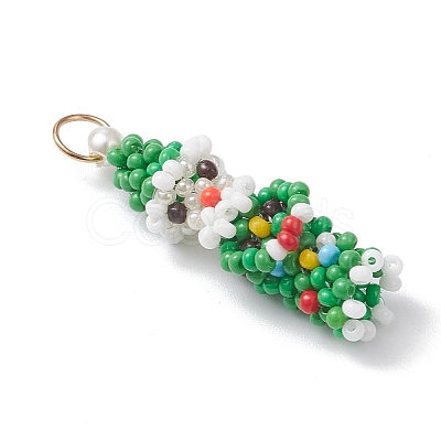Easter Glass Seed Beaded Dwarf Pendants PALLOY-MZ01037-02-1
