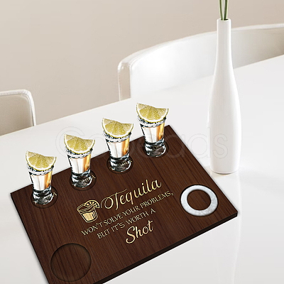 Wood Shot Glasses Tray AJEW-WH0423-003-1