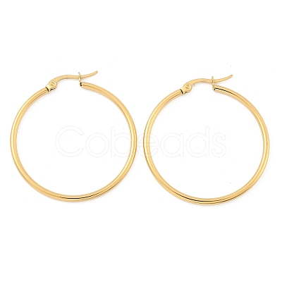 Ring 304 Stainless Steel Big Hoop Earrings X-EJEW-N0016-11G-F-1