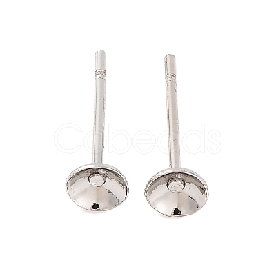 Brass Stud Earring Settings KK-M163-04P-A-NR-1
