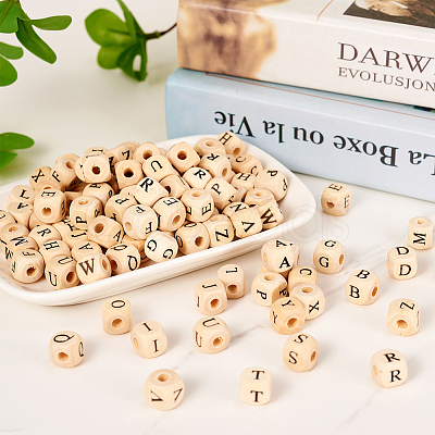 Kissitty ddPrinted Natural Wood Beads WOOD-KS0001-12-1