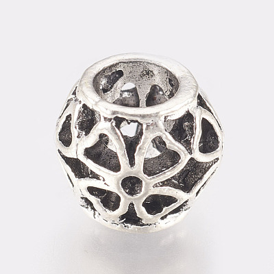 Hollow Alloy European Beads MPDL-L016-13AS-1