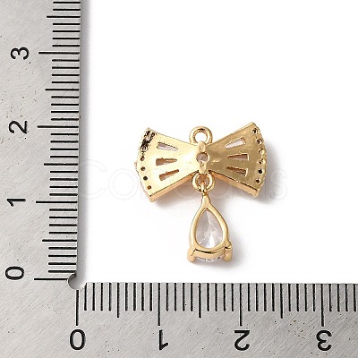 Brass Micro Pave Clear Cubic Zirconia Pendants KK-C062-103G-1