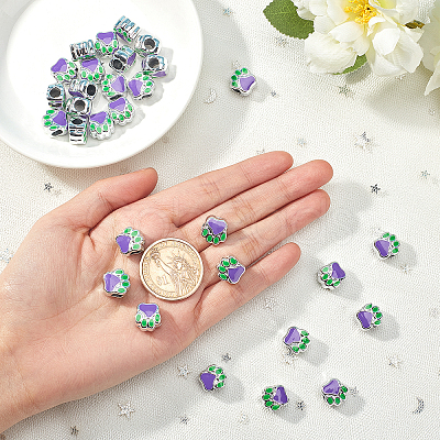 Alloy Enamel European Beads ENAM-PH0001-37-1