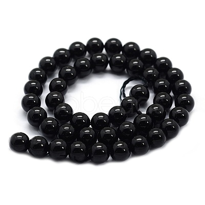 Natural Black Tourmaline Beads Strands LS-G-G763-01-4mm-A-1