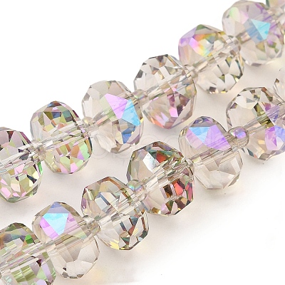 Transparent Electroplate Glass Beads Strands EGLA-P062-01A-HR03-1