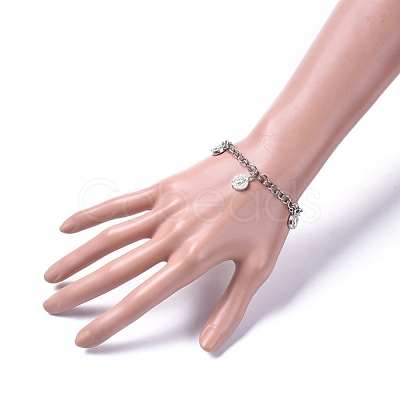 Religion Alloy Charm Bracelets BJEW-JB04647-1