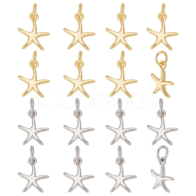 16Pcs 2 Colors Brass Charms KK-ME0002-11-1