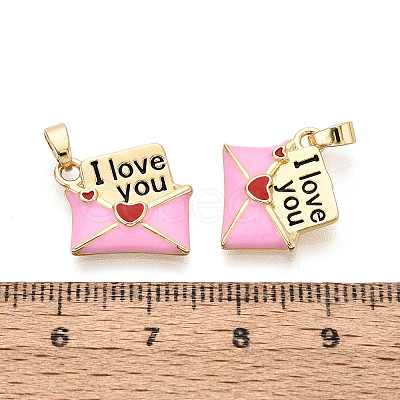 Brass with Enamel Pendants KK-T073-58B-G-1
