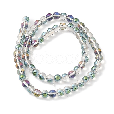 Transparent Electroplate Glass Beads Strands GLAA-T032-T6mm-C05-1