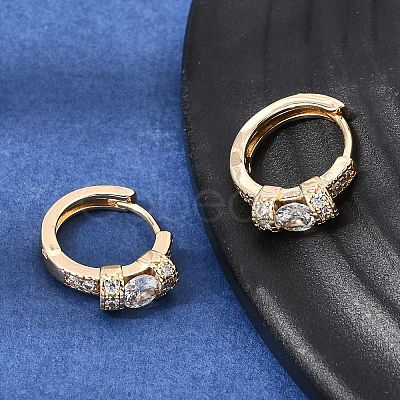 Brass Micro Pave Cubic Zirconia Hoop Earrings KK-CBAD29A-05G-1