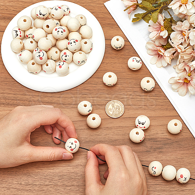 Wood European Beads WOOD-GF0002-24A-1
