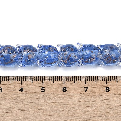 Gold Sand Lampwork Beads Strands LAMP-P069-02A-04-1
