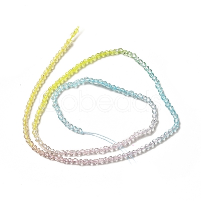 Transparent Gradient Color Glass Beads Strands GLAA-H021-01A-14-1