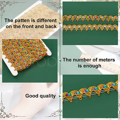 13M Polyester Braided Lace Ribbon OCOR-WH0070-108C-1