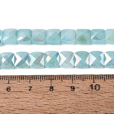 Electroplate Crackle Imitation Jade Glass Beads Strands EGLA-Q135-02A-A03-1