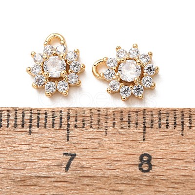 Brass Micro Pave Cubic Zirconia Charms CU-K002-39G-C-1