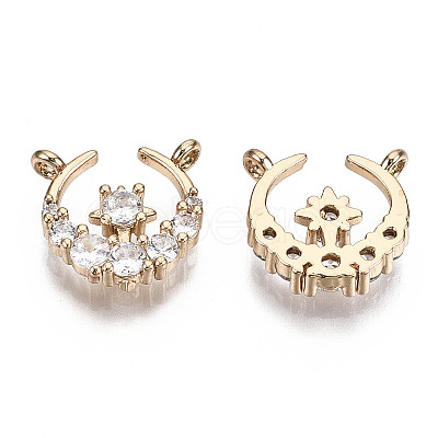 Brass Micro Pave Cubic Zirconia Pendants X-KK-R111-074-1