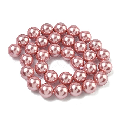Electroplated Shell Pearl Beads Strands BSHE-G041-12mm-05-1