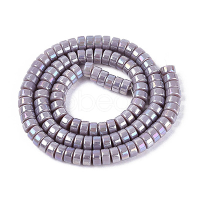 AB Color Plated Opaque Glass Beads Strands GLAA-T026-3x6mm-P15-1