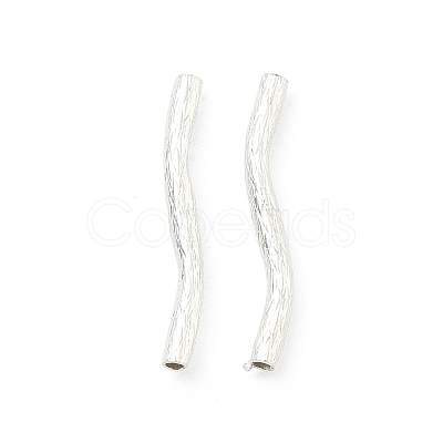 Brass Wavy Tube Beads KK-H532-36B-S-1