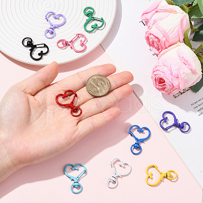 40Pcs 10 Colors Zinc Alloy Baking Paint Swivel Clasps FIND-SP0004-88-1