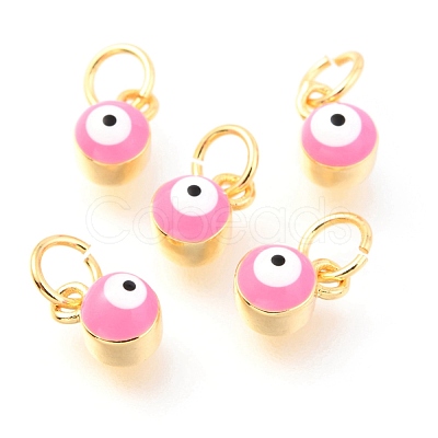 Brass Enamel Pendants KK-Y001-02B-02G-1