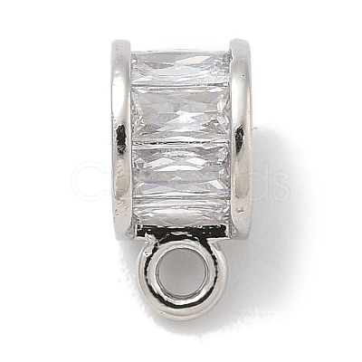 Rack Plating Brass Micro Pave Clear Cubic Zirconia Tube Bails KK-L224-025P-1