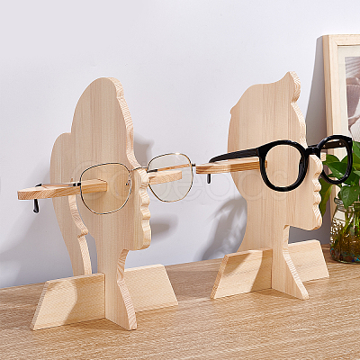 Olycraft 2Sets 2 Style Wood Glasses Displays Stands ODIS-OC0001-37-1