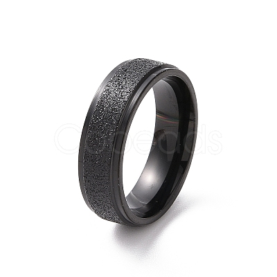 Textured 201 Stainless Steel Flat Finger Ring for Women RJEW-I089-36EB-1