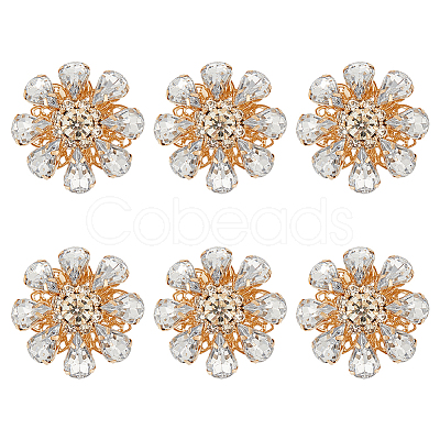 6Pcs Acrylic Rhinestone Buttons DIY-FG0004-60C-1