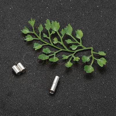 Tarnish Resistant Column 304 Stainless Steel Magnetic Clasps with Glue-in Ends STAS-I026-03-1