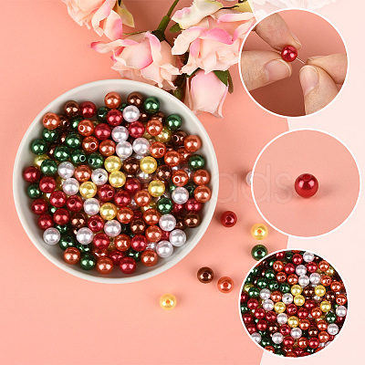 6 Colors Imitation Pearl Acrylic Beads OACR-SP0001-76B-1